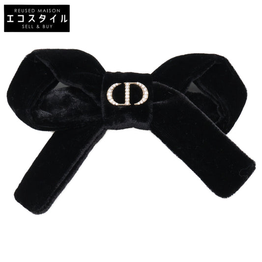 Christian Dior クリスチャンディオール 新品同様 Diorissimo ベルベット リボンバレッタ ヘアアクセサリー