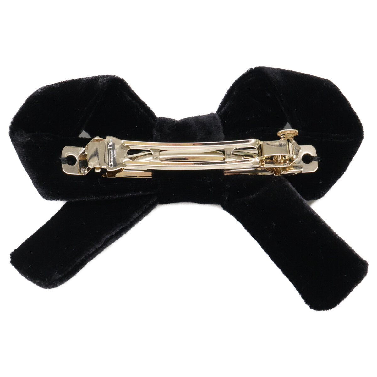 Christian Dior クリスチャンディオール 新品同様 Diorissimo ベルベット リボンバレッタ ヘアアクセサリー