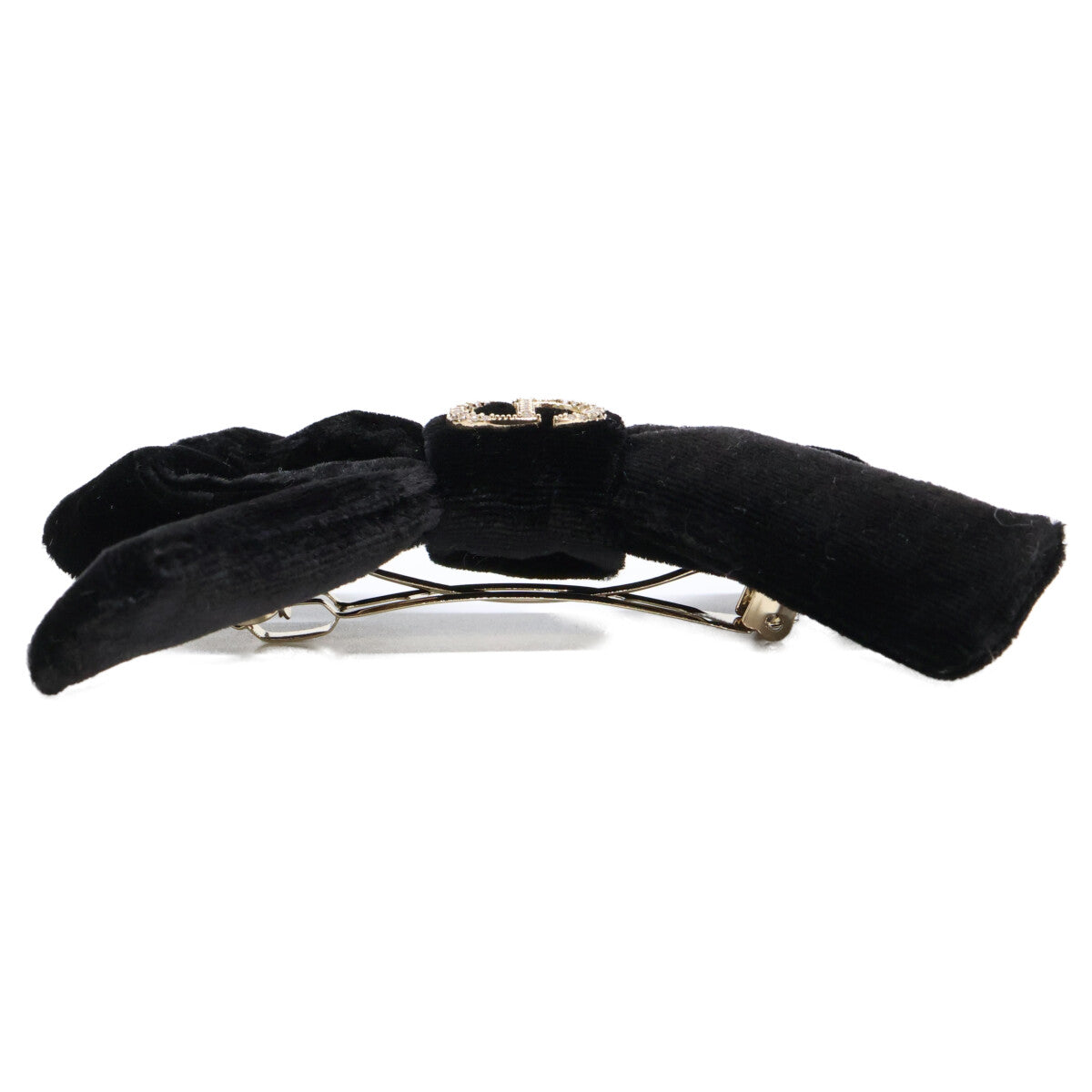 Christian Dior クリスチャンディオール 新品同様 Diorissimo ベルベット リボンバレッタ ヘアアクセサリー