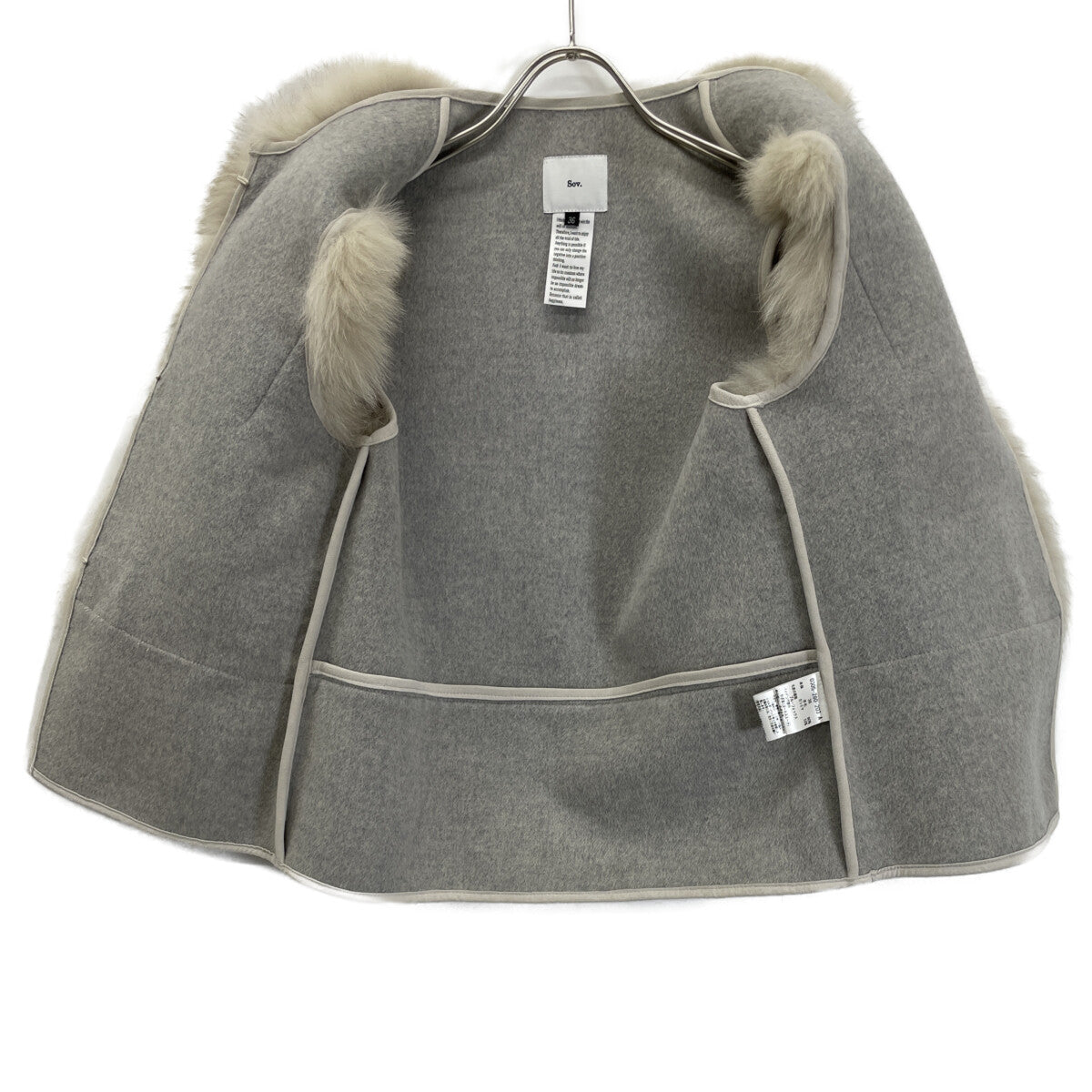 SOV. ソブ ダブルスタンダード ﾍﾞｰｼﾞｭ ｳｰﾙ/ｶｼﾐﾔ ﾌｫｯｸｽﾌｧｰﾍﾞｽﾄ ベスト 36