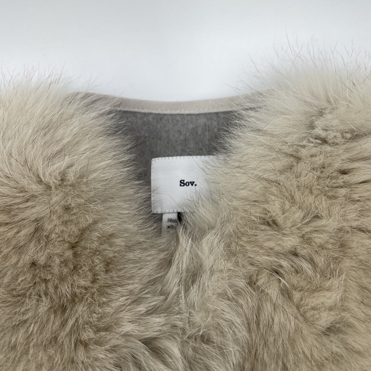 SOV. ソブ ダブルスタンダード ﾍﾞｰｼﾞｭ ｳｰﾙ/ｶｼﾐﾔ ﾌｫｯｸｽﾌｧｰﾍﾞｽﾄ ベスト 36