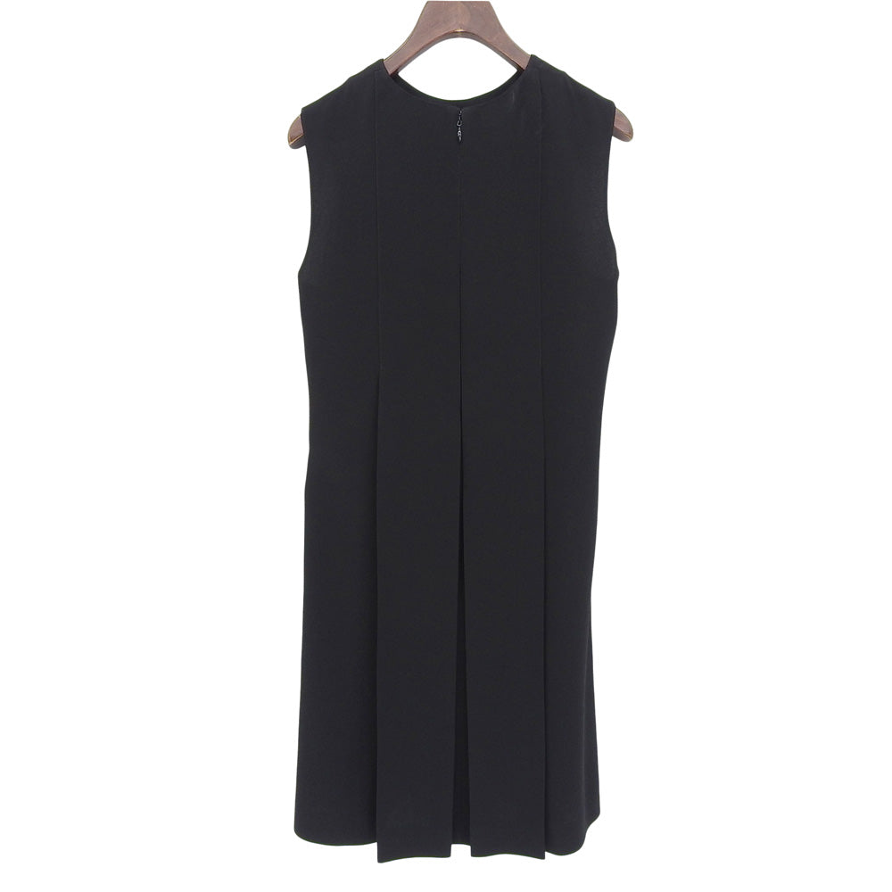 SONIA RYKIEL ソニアリキエル 未使用 バックサテン ノースリーブプリーツワンピース レディース ブラック 36 12410425-14 ワンピース 36