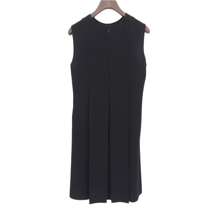 SONIA RYKIEL ソニアリキエル 未使用 バックサテン ノースリーブプリーツワンピース レディース ブラック 36 12410425-14 ワンピース 36