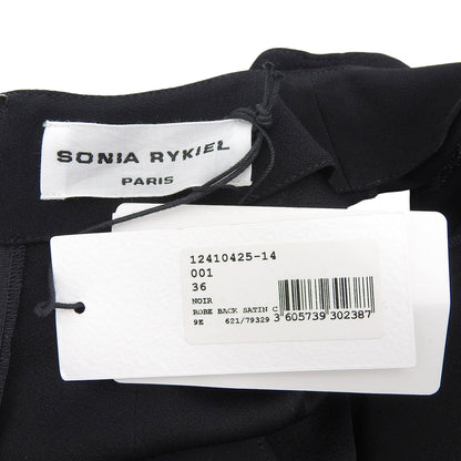 SONIA RYKIEL ソニアリキエル 未使用 バックサテン ノースリーブプリーツワンピース レディース ブラック 36 12410425-14 ワンピース 36
