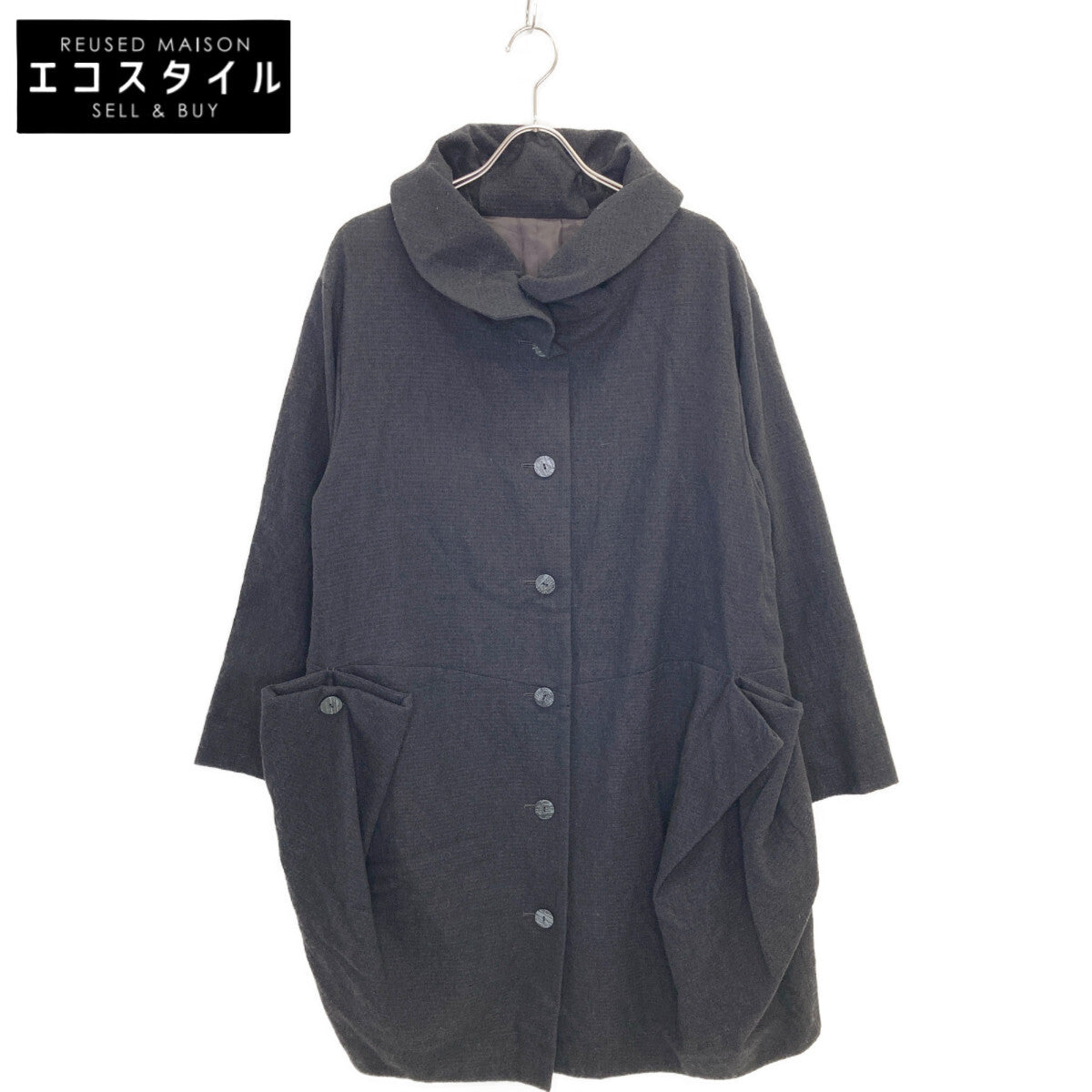 慈雨 ジウ 01222581 ラウンドカラー シングルコート コート 40