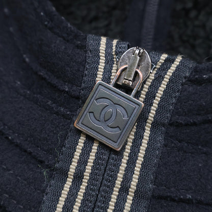 CHANEL シャネル 【国内正規】05A P26524 スポーツライン フルジップ インボア フーディ コート 36