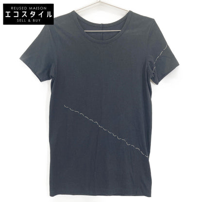 Yohji Yamamoto ヨウジヤマモト FD-T18-084 ﾌﾞﾗｯｸ ｽﾃｯﾁﾃﾞｻﾞｲﾝ ｸﾙｰﾈｯｸTｼｬﾂ トップス 2