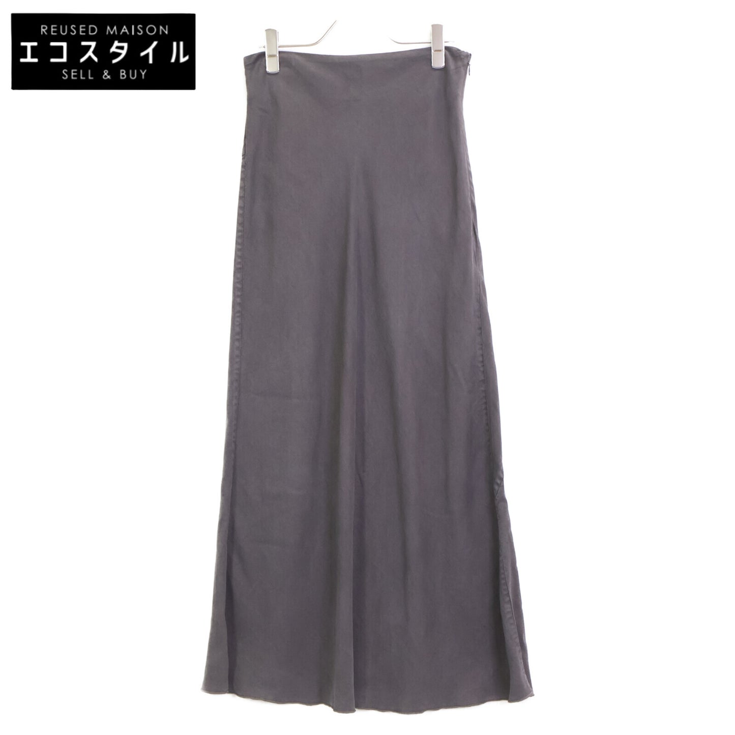 Whim Gazette ウィムガゼット WGZ1041701A0002 ｸﾞﾚｰ ﾃﾝｾﾙTM繊維使用ﾛﾝｸﾞｽｶｰﾄ スカート 38