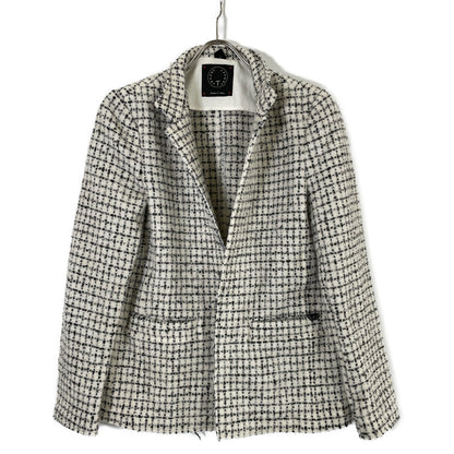 T-JACKET ティージャケット ﾎﾜｲﾄ×ﾌﾞﾗｯｸ ｳｰﾙ ｼﾞｬｹｯﾄ ジャケット M