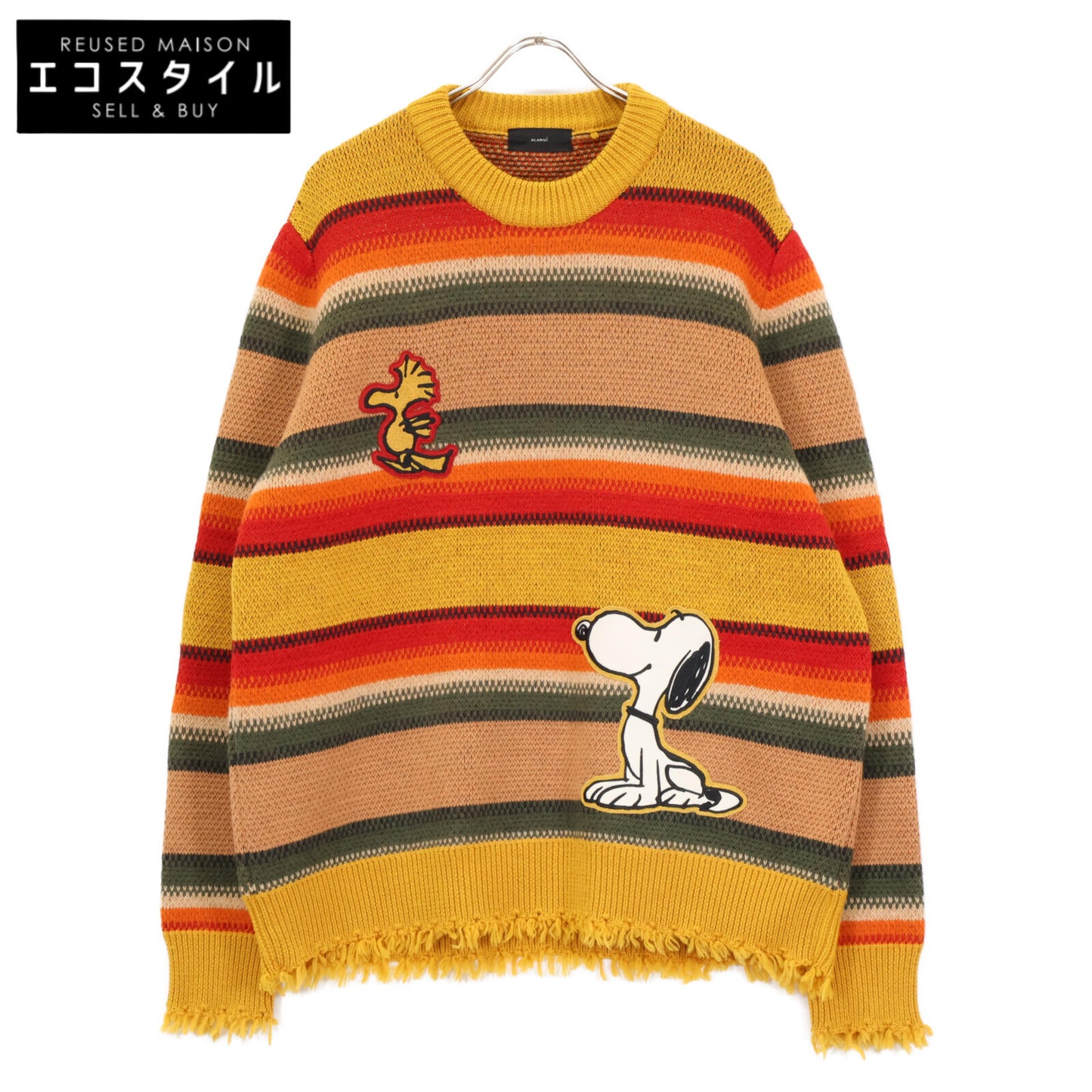 ALANUI アラヌイ ×ｽﾇｰﾋﾟｰ ﾏﾙﾁｶﾗｰ 切りっぱなしﾃﾞｻﾞｲﾝ ﾆｯﾄ トップス XL