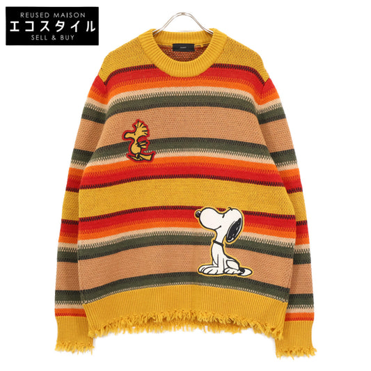 ALANUI アラヌイ ×ｽﾇｰﾋﾟｰ ﾏﾙﾁｶﾗｰ 切りっぱなしﾃﾞｻﾞｲﾝ ﾆｯﾄ トップス XL