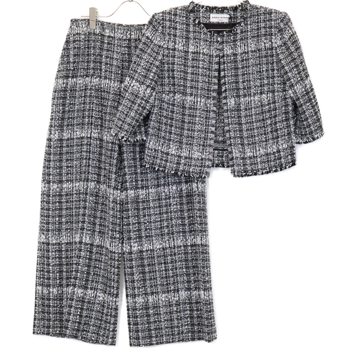 SONIA RYKIEL ソニアリキエル 12126118/12126306 ツイードジャケット ワイドトラウザー セットアップ スーツ セットアップ 36／38