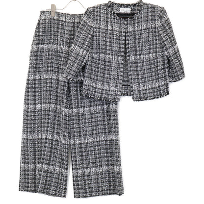 SONIA RYKIEL ソニアリキエル 12126118/12126306 ツイードジャケット ワイドトラウザー セットアップ スーツ セットアップ 36／38