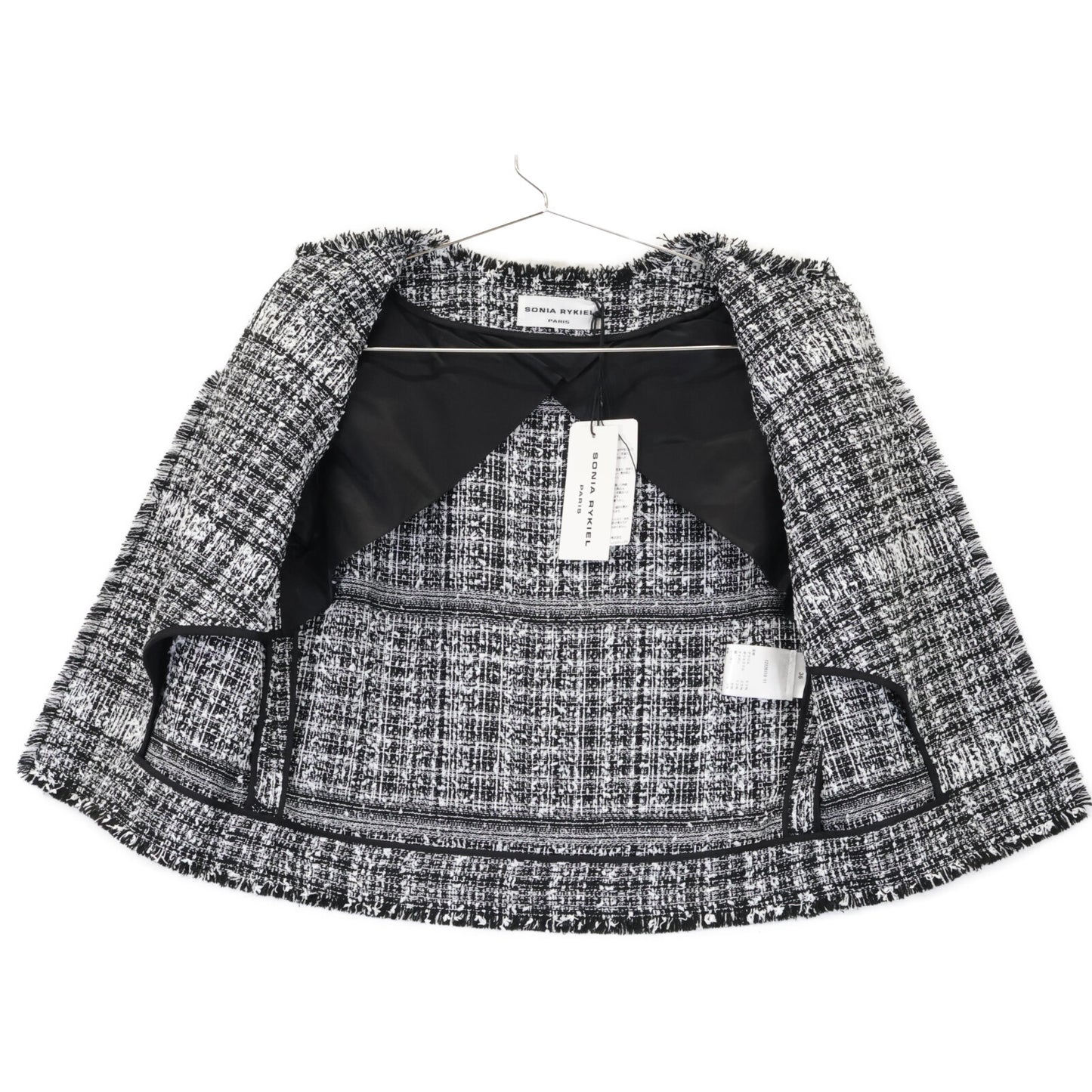 SONIA RYKIEL ソニアリキエル 12126118/12126306 ツイードジャケット ワイドトラウザー セットアップ スーツ セットアップ 36／38