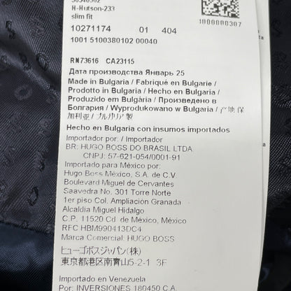 BOSS ボス 【新品同様/国内正規】50540502 ウィンドぺーン スリムフィット リネン混 テーラード ジャケット 46