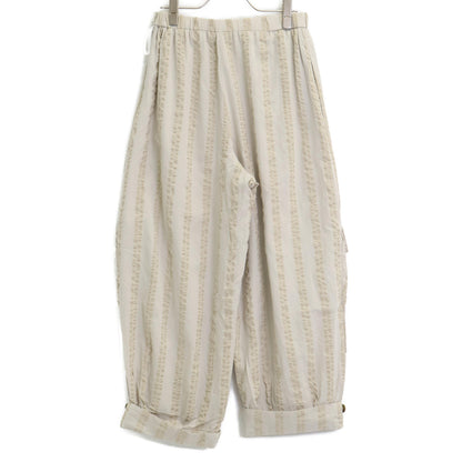 慈雨 ジウ 02122295/02122297 ストライプ ブラウス&カーゴパンツ スーツ セットアップ 40