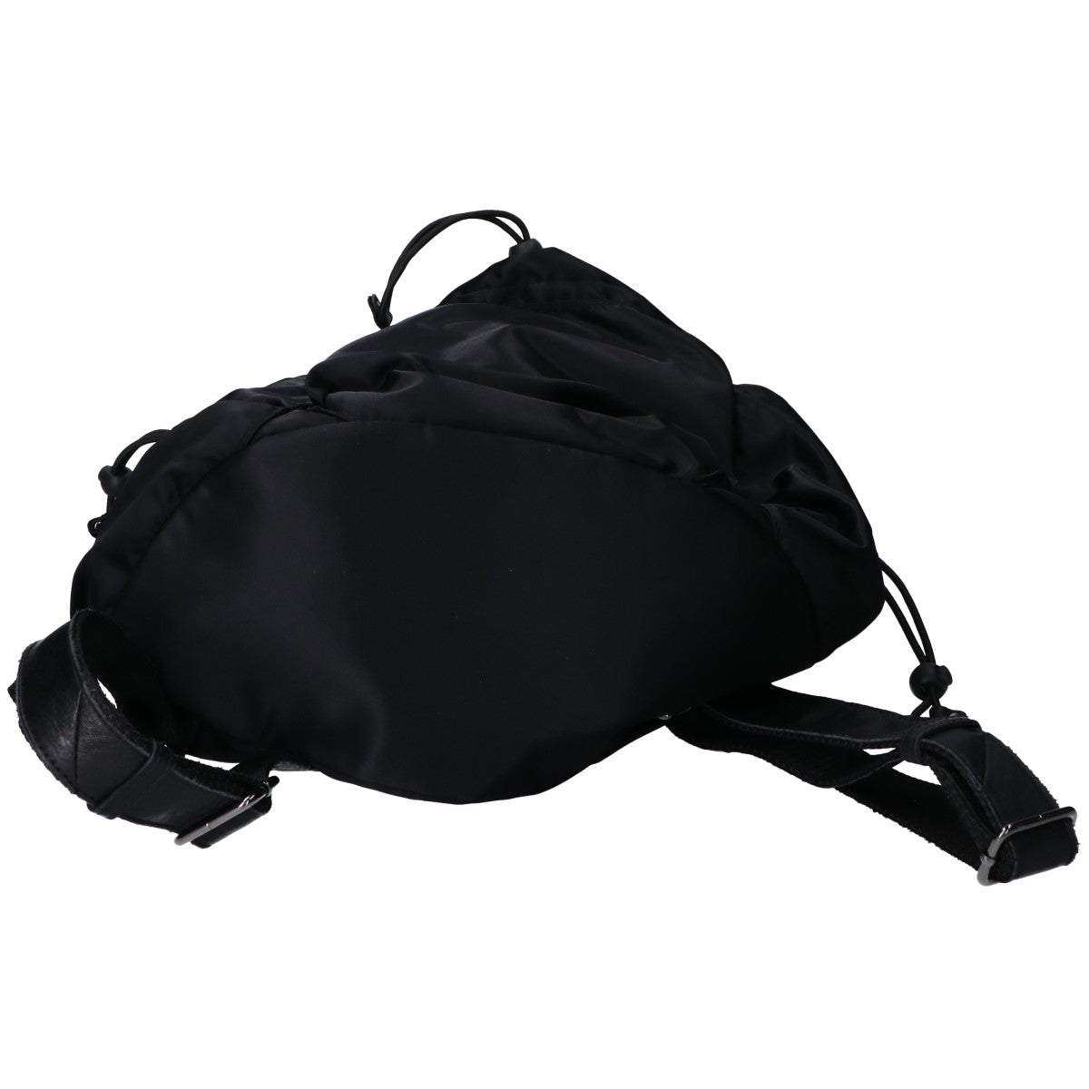 慈雨 ジウ ナイロンｘレザー ドット柄カットワークフラップ リュック バックパック