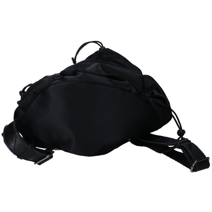 慈雨 ジウ ナイロンｘレザー ドット柄カットワークフラップ リュック バックパック