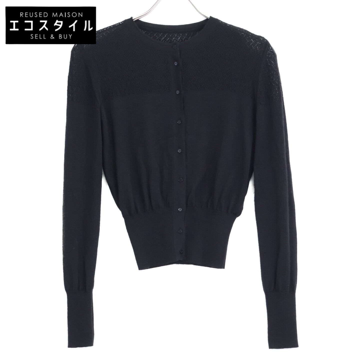 DAISY LIN デイジーリン 06158 ﾌﾞﾗｯｸ ｼﾙｸｶｼﾐﾔﾃﾞｲｼﾞｰﾄﾗﾍﾞﾙ用ｶｰﾃﾞｨｶﾞﾝ トップス 38