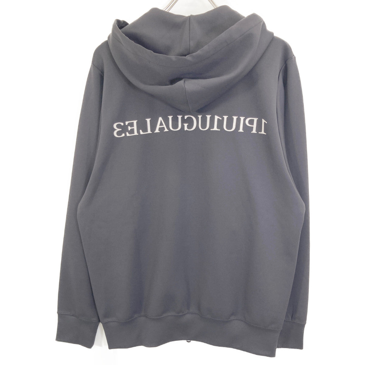 1piu1uguale3 ウノピゥウノウグァーレトレ SRY025 ﾌﾞﾗｯｸ ﾊﾞｯｸﾛｺﾞ入り ｽﾄﾚｯﾁ ﾊﾟｰｶｰ トップス 4