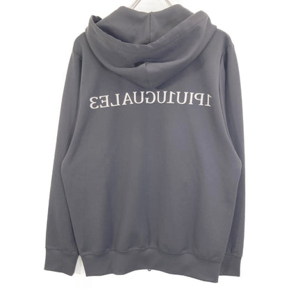 1piu1uguale3 ウノピゥウノウグァーレトレ SRY025 ﾌﾞﾗｯｸ ﾊﾞｯｸﾛｺﾞ入り ｽﾄﾚｯﾁ ﾊﾟｰｶｰ トップス 4