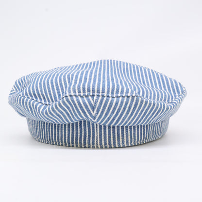 CELINE セリーヌ 2AUG1296V.08WV トリオンフ セーラーキャップ コットンヒッコリー 帽子 S