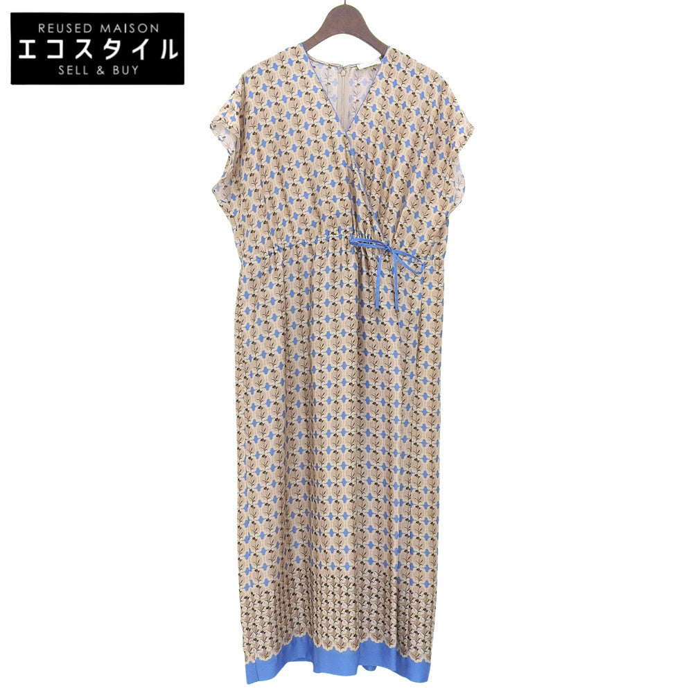 BALLSEY ボールジー 美品 コルチカムプリント カジュアルワンピース レディース ベージュ ブルー 36 ワンピース 36