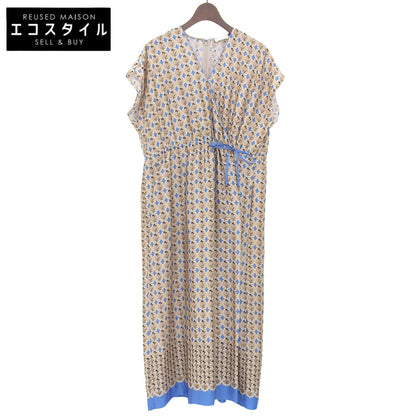 BALLSEY ボールジー 美品 コルチカムプリント カジュアルワンピース レディース ベージュ ブルー 36 ワンピース 36