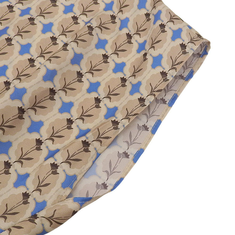 BALLSEY ボールジー 美品 コルチカムプリント カジュアルワンピース レディース ベージュ ブルー 36 ワンピース 36