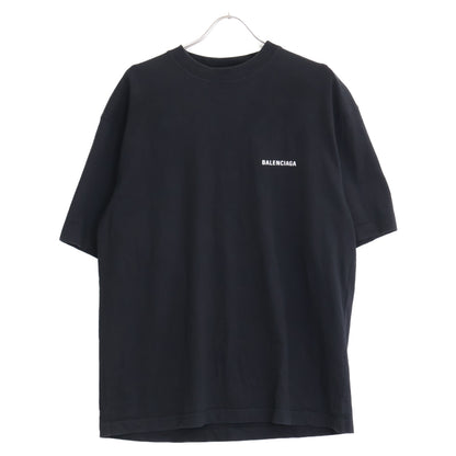 BALENCIAGA バレンシアガ 612966 ﾕﾆｾｯｸｽﾛｺﾞ ｸﾙｰﾈｯｸ Tｼｬﾂ トップス S