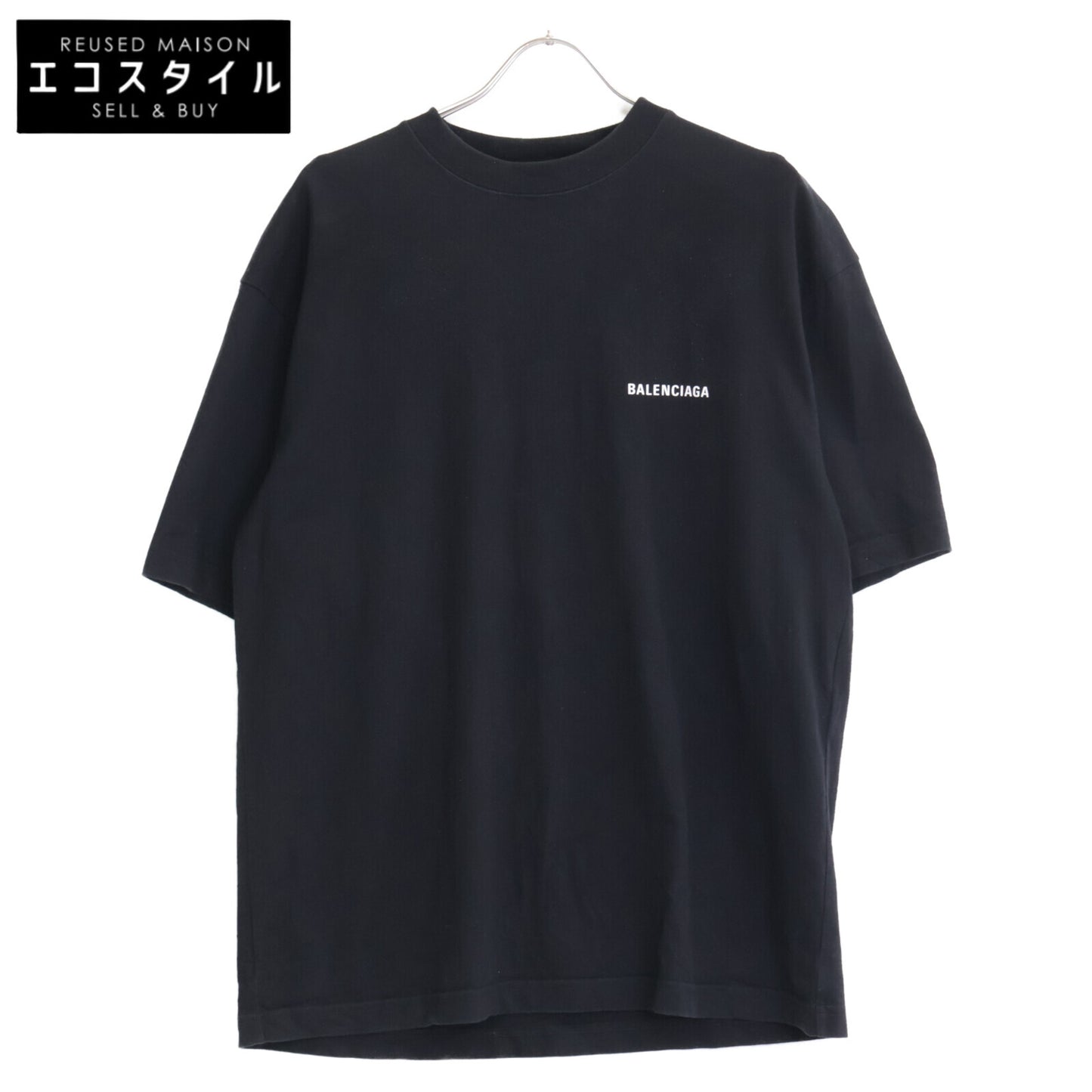 BALENCIAGA バレンシアガ 612966 ﾕﾆｾｯｸｽﾛｺﾞ ｸﾙｰﾈｯｸ Tｼｬﾂ トップス S