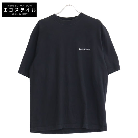 BALENCIAGA バレンシアガ 612966 ﾕﾆｾｯｸｽﾛｺﾞ ｸﾙｰﾈｯｸ Tｼｬﾂ トップス S