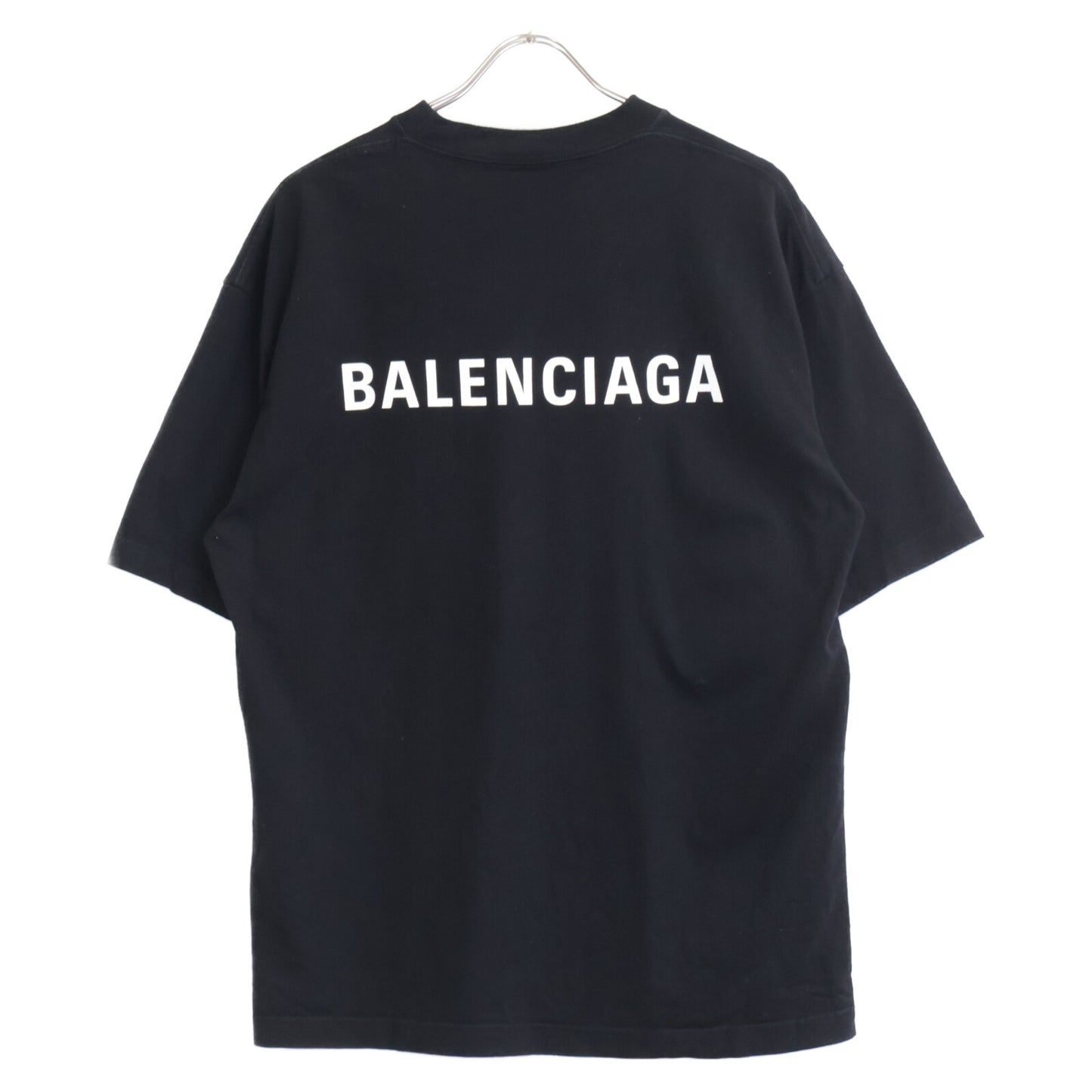 BALENCIAGA バレンシアガ 612966 ﾕﾆｾｯｸｽﾛｺﾞ ｸﾙｰﾈｯｸ Tｼｬﾂ トップス S