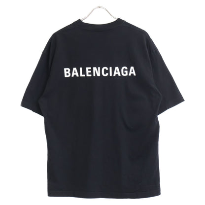 BALENCIAGA バレンシアガ 612966 ﾕﾆｾｯｸｽﾛｺﾞ ｸﾙｰﾈｯｸ Tｼｬﾂ トップス S