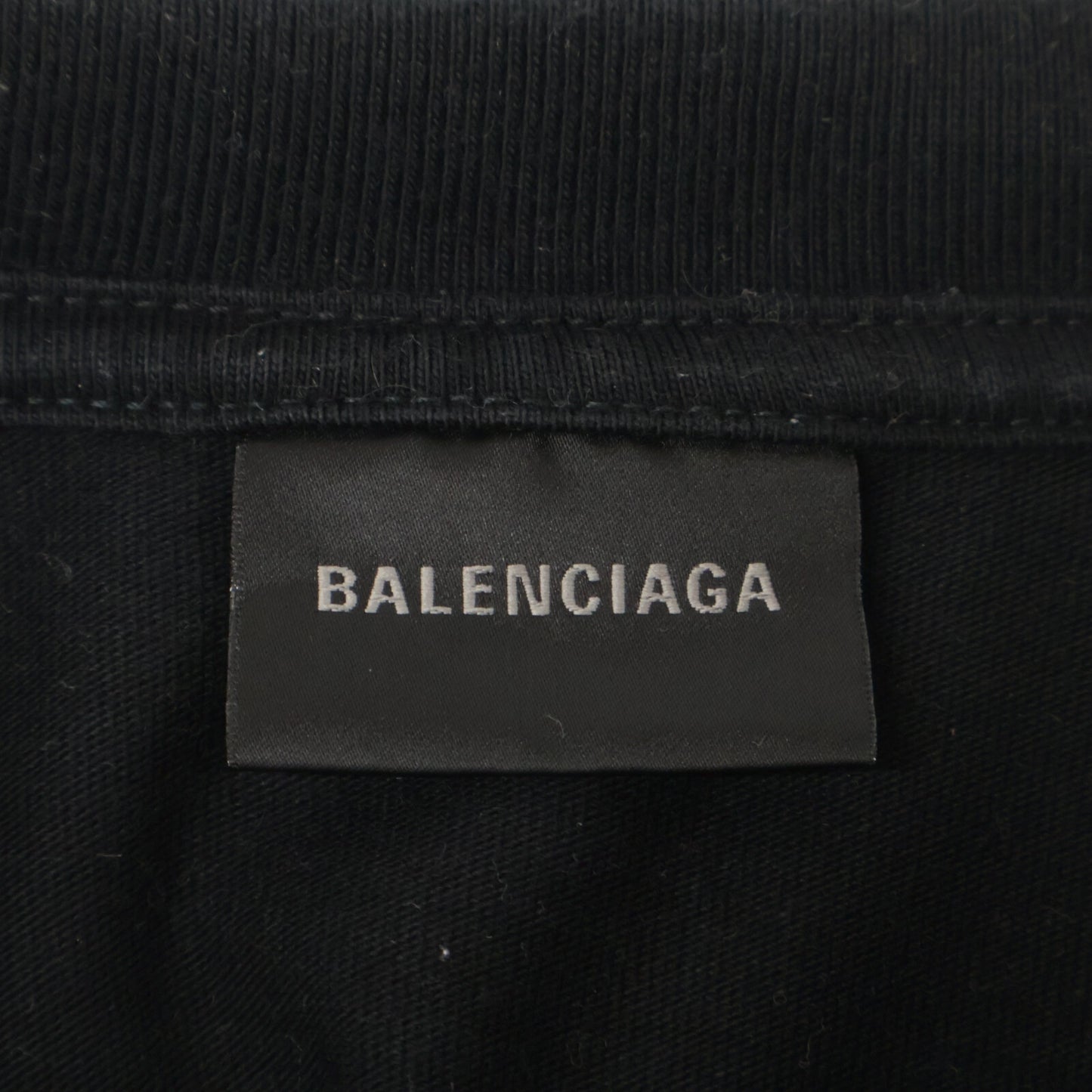 BALENCIAGA バレンシアガ 612966 ﾕﾆｾｯｸｽﾛｺﾞ ｸﾙｰﾈｯｸ Tｼｬﾂ トップス S