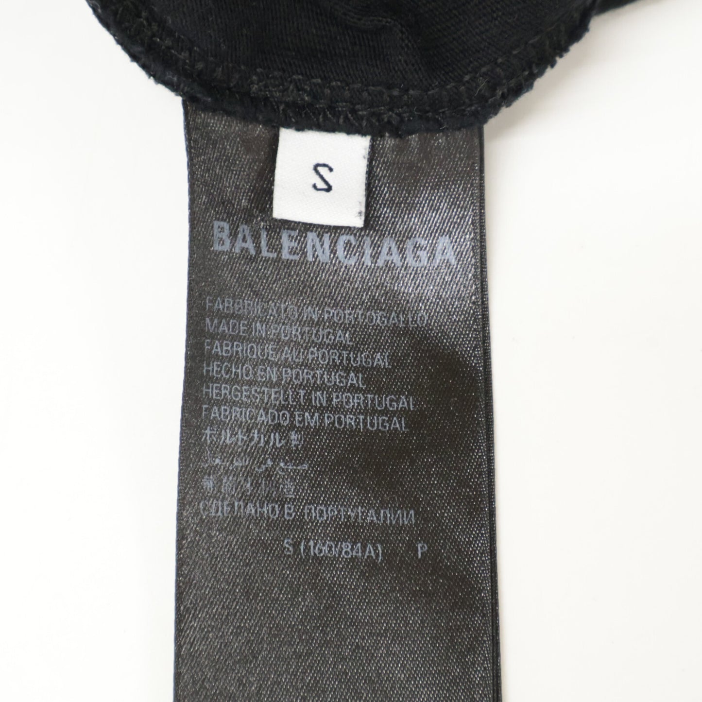 BALENCIAGA バレンシアガ 612966 ﾕﾆｾｯｸｽﾛｺﾞ ｸﾙｰﾈｯｸ Tｼｬﾂ トップス S