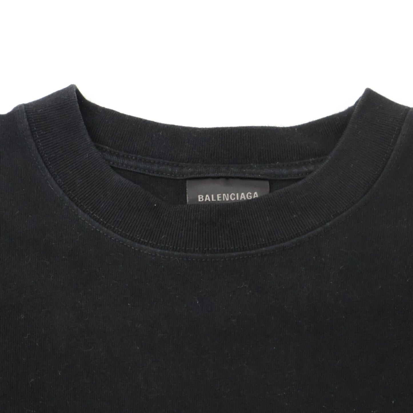 BALENCIAGA バレンシアガ 612966 ﾕﾆｾｯｸｽﾛｺﾞ ｸﾙｰﾈｯｸ Tｼｬﾂ トップス S