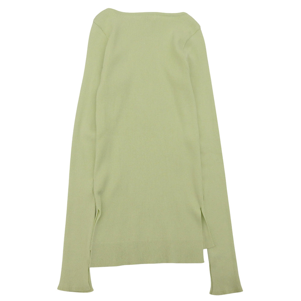 AURALEE オーラリー 美品 ボートネック リブ カットソー トップス レディース グリーン 0 A22SB01RH トップス 0