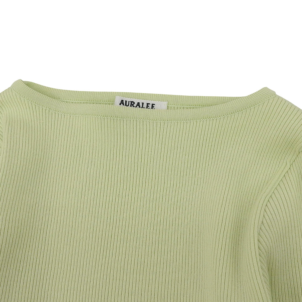 AURALEE オーラリー 美品 ボートネック リブ カットソー トップス レディース グリーン 0 A22SB01RH トップス 0