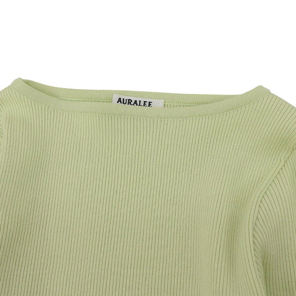 AURALEE オーラリー 美品 ボートネック リブ カットソー トップス レディース グリーン 0 A22SB01RH トップス 0