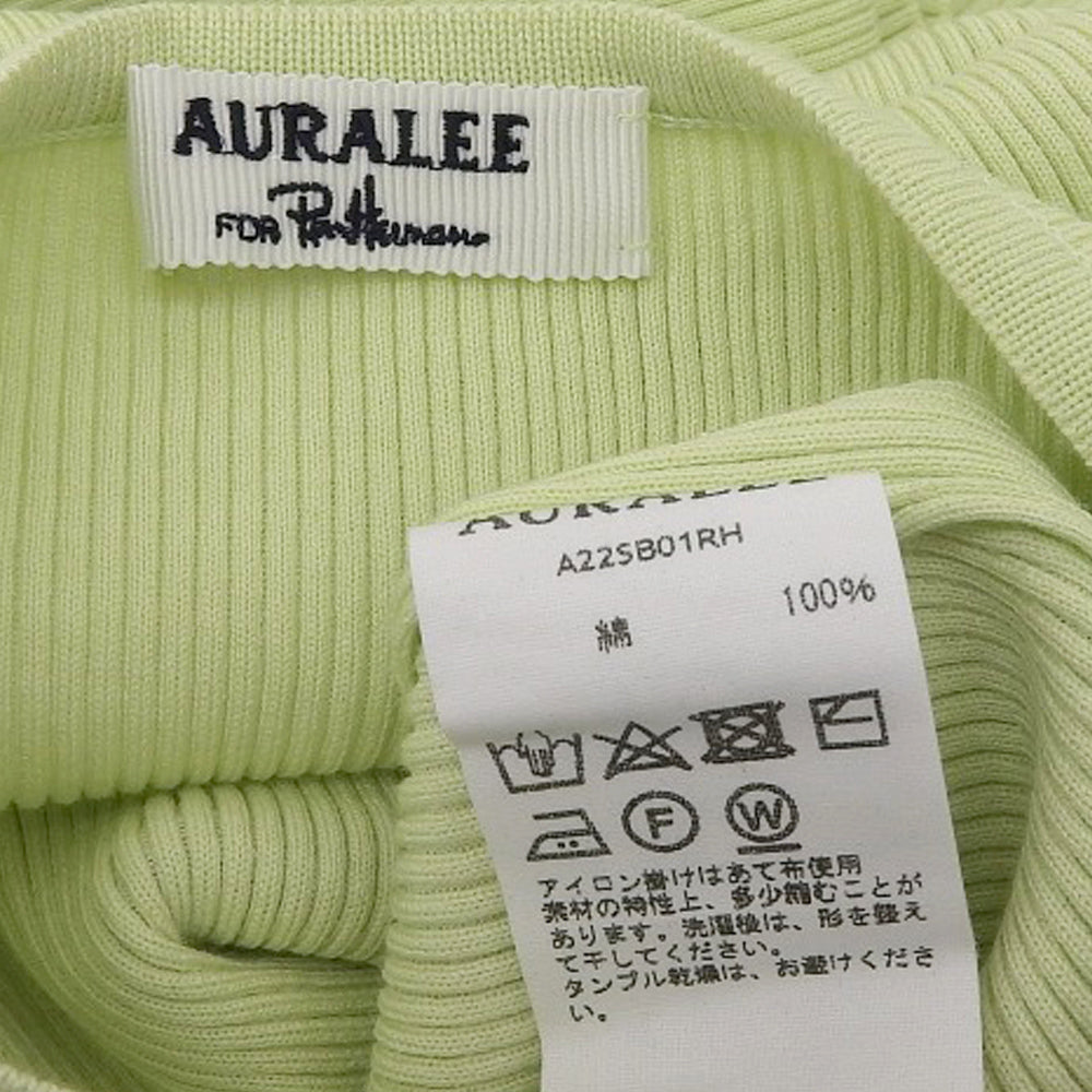 AURALEE オーラリー 美品 ボートネック リブ カットソー トップス レディース グリーン 0 A22SB01RH トップス 0