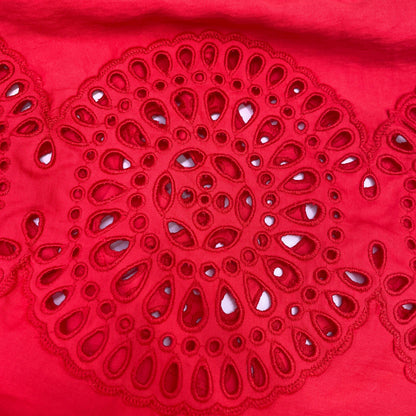 STELLA McCARTNEY ステラマッカートニー 6A0122 3BU304 ﾚｯﾄﾞ ﾌﾞﾛﾃﾞﾘｰｱﾝｸﾞﾚｰｽﾞﾊﾟﾌｽﾘｰﾌﾞﾄﾞﾚｽ ワンピース 36