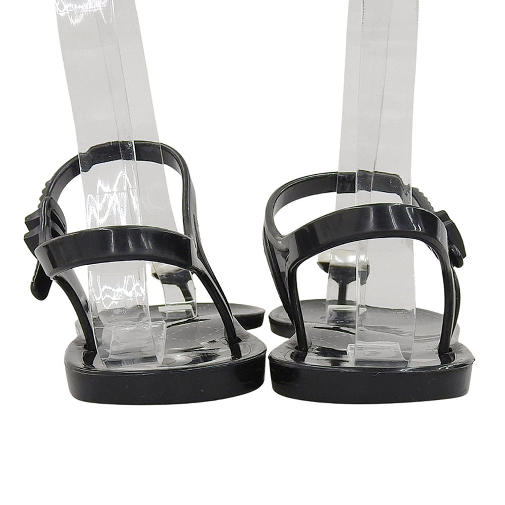 CHANEL シャネル ココマーク バックストラップ ラバートングサンダル レディース ブラック 37 パンプス 37