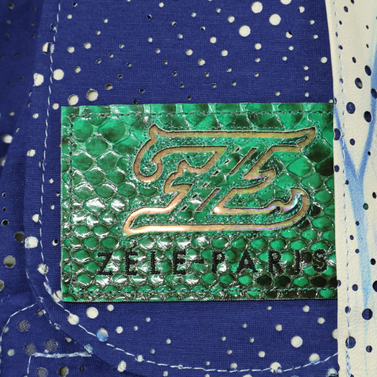 ZELE-PARIS ゼルパリ ディアスキン パンチング ジップアップ フーディ ジャケット 48