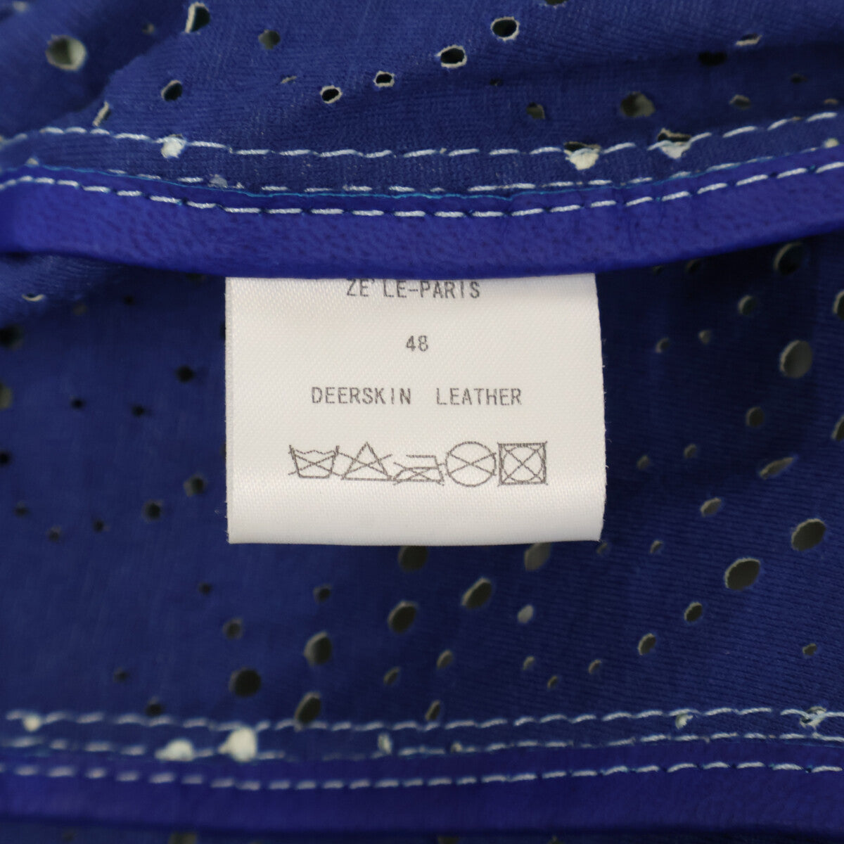 ZELE-PARIS ゼルパリ ディアスキン パンチング ジップアップ フーディ ジャケット 48