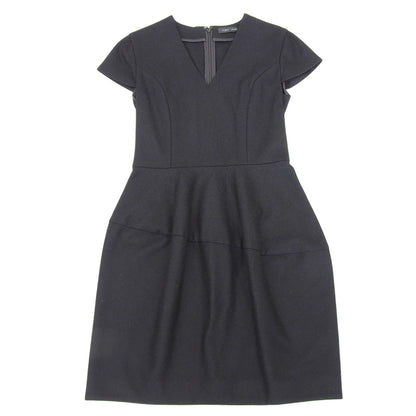 YOKOCHAN ヨーコチャン Vネックバルーンドレス ワンピース レディース ウール100% ブラック 36 YCD-417-350 ワンピース 36