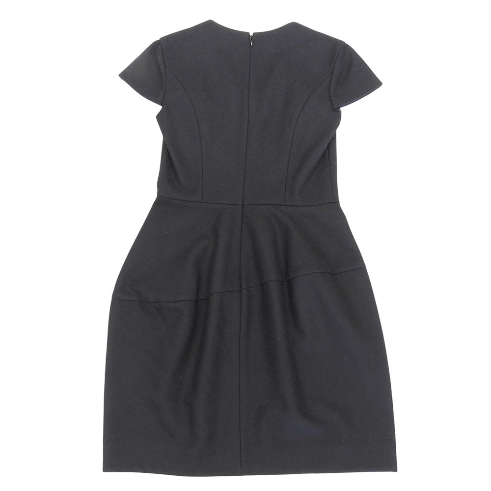 YOKOCHAN ヨーコチャン Vネックバルーンドレス ワンピース レディース ウール100% ブラック 36 YCD-417-350 ワンピース 36