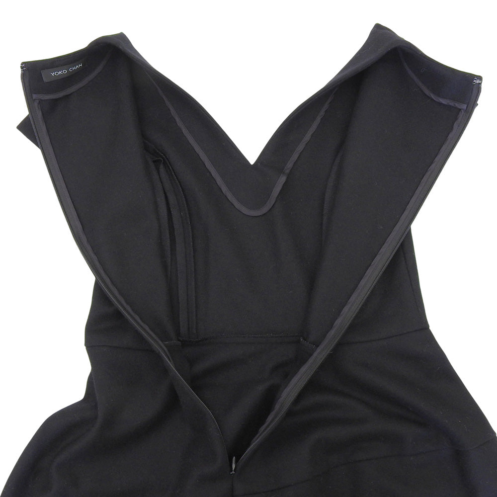 YOKOCHAN ヨーコチャン Vネックバルーンドレス ワンピース レディース ウール100% ブラック 36 YCD-417-350 ワンピース 36