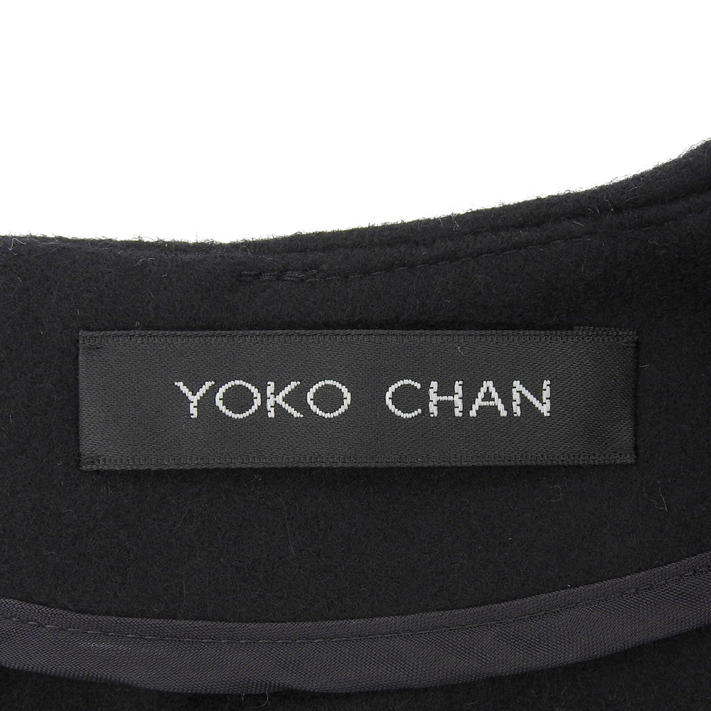 YOKOCHAN ヨーコチャン Vネックバルーンドレス ワンピース レディース ウール100% ブラック 36 YCD-417-350 ワンピース 36