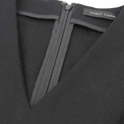 YOKOCHAN ヨーコチャン Vネックバルーンドレス ワンピース レディース ウール100% ブラック 36 YCD-417-350 ワンピース 36